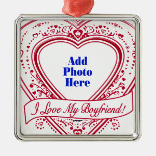 Ich Liebe mein Freund! Foto Red Hearts Ornament Aus Metall