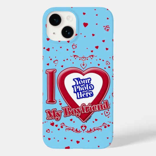 Ich Liebe Mein Freund Foto Red Hearts Türkis Case-Mate iPhone Hülle (Rückseite)