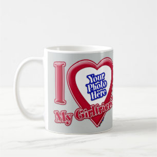 Ich liebe mein Freund Foto Rotes Herz Grau Kaffeetasse