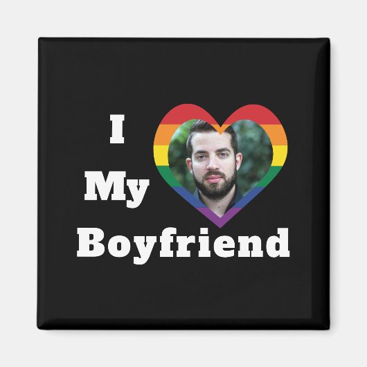 Ich Liebe Mein Freund Gay Pride LGBTQ Benutzerdefi Magnet (Vorne)