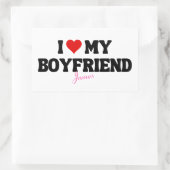 Ich Liebe Mein Freund Herz Romantischer Individuel Rechteckiger Aufkleber (Tasche)