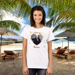 Ich Liebe mein Freund Herzname Foto T-Shirt<br><div class="desc">Fügen Sie einen Namen und ein Foto in den herzförmigen Rahmen. Mit goldenen Herzen als Dekor.</div>