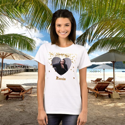 Ich Liebe mein Freund Herzname Foto T-Shirt