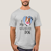 Ich Liebe mein Freund Hund Custom Niedlich Heart F T-Shirt (Vorderseite)