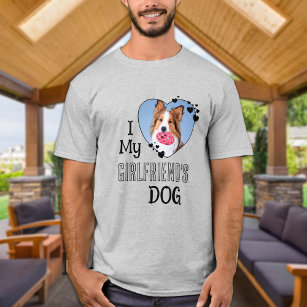 Ich Liebe mein Freund Hund Custom Niedlich Heart F T-Shirt