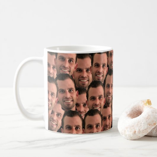 Ich Liebe mein Freund lustiges Gesicht Foto Gesche Kaffeetasse (Mit Donut)