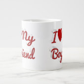Ich Liebe Mein Freund niedlicher roter Text Jumbo-Tasse (Vorderseite)
