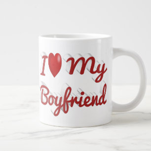 Ich Liebe Mein Freund niedlicher roter Text Jumbo-Tasse