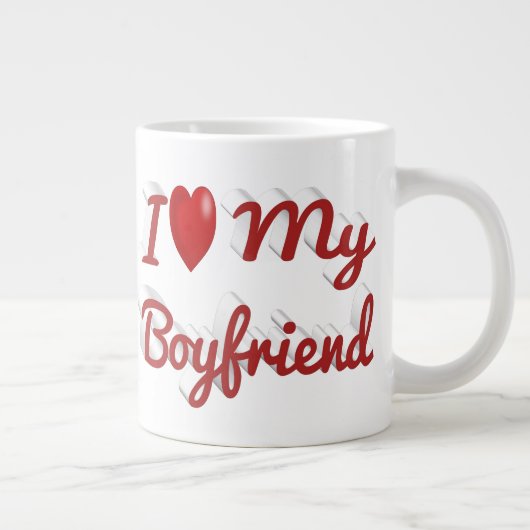 Ich Liebe Mein Freund niedlicher roter Text Jumbo-Tasse (Rechts)