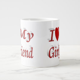 Ich Liebe Mein Freund niedlicher roter Text Jumbo-Tasse