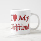 Ich Liebe Mein Freund niedlicher roter Text Jumbo-Tasse (Rechts)