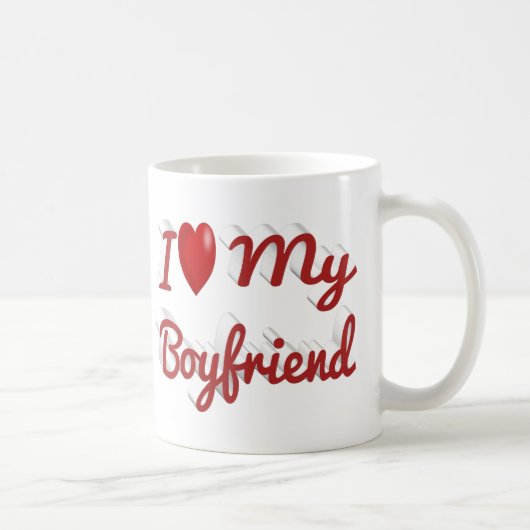 Ich Liebe Mein Freund niedlicher roter Text Kaffeetasse (Rechts)