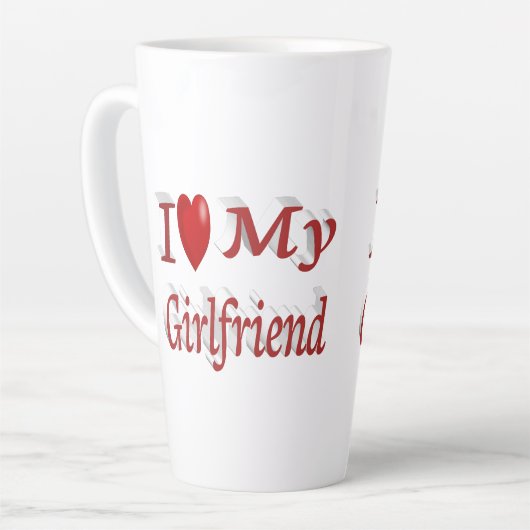 Ich Liebe Mein Freund niedlicher roter Text Milchtasse (Linke Ecke)