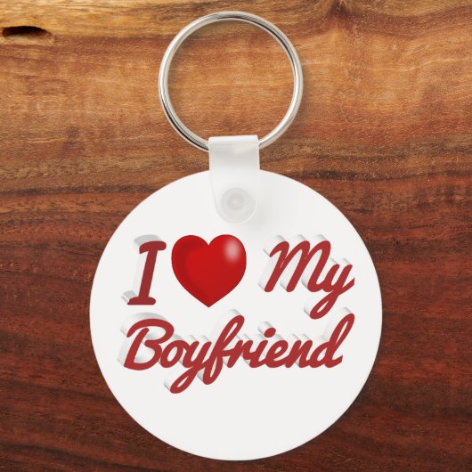 Ich Liebe Mein Freund niedlicher roter Text Schlüsselanhänger (Vorderseite)