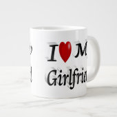 Ich Liebe Mein Freund niedlicher schwarzer Text Jumbo-Tasse (Vorderseite Rechts)