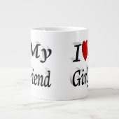 Ich Liebe Mein Freund niedlicher schwarzer Text Jumbo-Tasse (Vorderseite)