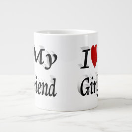 Ich Liebe Mein Freund niedlicher schwarzer Text Jumbo-Tasse