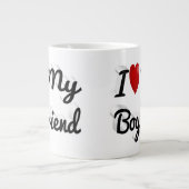 Ich Liebe Mein Freund niedlicher schwarzer Text Jumbo-Tasse (Vorderseite)