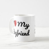 Ich Liebe Mein Freund niedlicher schwarzer Text Kaffeetasse (Vorderseite Links)