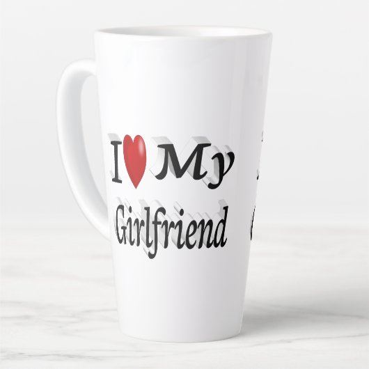 Ich Liebe Mein Freund niedlicher schwarzer Text Milchtasse (Linke Ecke)