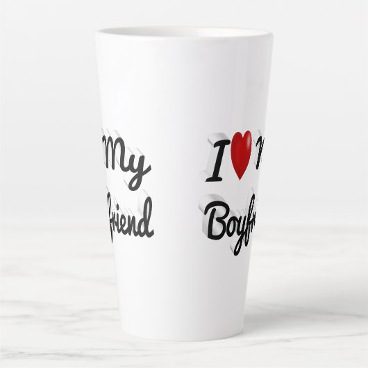 Ich Liebe Mein Freund niedlicher schwarzer Text Milchtasse (Vorderseite)