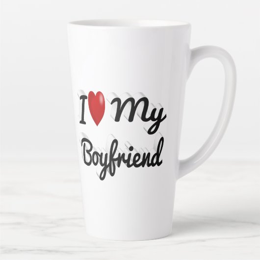 Ich Liebe Mein Freund niedlicher schwarzer Text Milchtasse (Rechts)