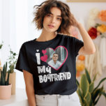 Ich Liebe Mein Freund Personalisiert Foto T-Shirt<br><div class="desc">Ich Liebe Mein Freund Herz Custom Foto</div>