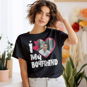 Ich Liebe Mein Freund Personalisiert Foto T-Shirt
