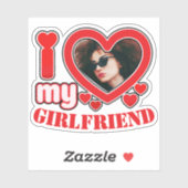 Ich Liebe Mein Freund Personalisiert Foto Text Aufkleber (Blatt)
