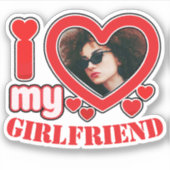 Ich Liebe Mein Freund Personalisiert Foto Text Aufkleber (Vorderseite)