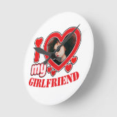 Ich Liebe Mein Freund Personalisiert Foto Text Runde Wanduhr (Winkel)