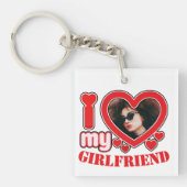 Ich Liebe Mein Freund Personalisiert Foto Text Schlüsselanhänger (Vorderseite)