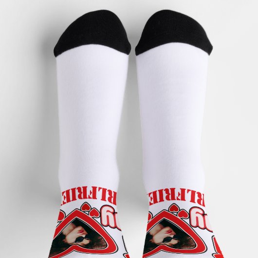Ich Liebe Mein Freund Personalisiert Foto Text Socken (Oben)