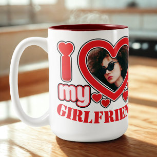 Ich Liebe Mein Freund Personalisiert Foto Text Zweifarbige Tasse