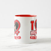 Ich Liebe Mein Freund Personalisiert Foto Text Zweifarbige Tasse (Mittel)
