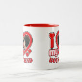 Ich Liebe Mein Freund Personalisiert Zweifarbige Tasse (Mittel)