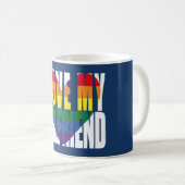 Ich Liebe Mein Freund Rainbow Heart Kaffeetasse (VorderseiteRechts)
