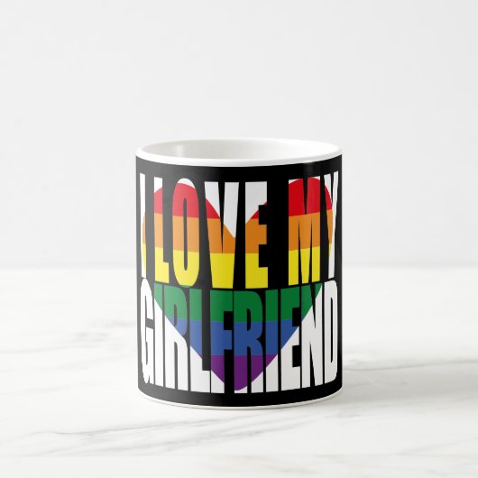 Ich Liebe Mein Freund Rainbow Heart Kaffeetasse (Mittel)