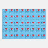 Ich Liebe Mein Freund & Red Heart Personalisiert Geschenkpapier Set (Vorderseite 3)