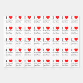 Ich Liebe Mein Freund & Red Heart Personalisiert Geschenkpapier Set (Vorderseite 2)