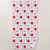 Ich Liebe Mein Freund & Red Heart Personalisiert Strandtuch (Vorderseite)