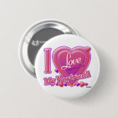 Ich Liebe Mein Freund rosa/lila - Herz Button (Vorne & Hinten)