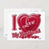 Ich Liebe Mein Freund rot - Herz Postkarte (Vorne/Hinten)