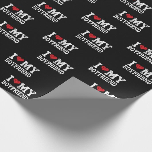 Ich Liebe mein Freund Rotes Herz Valentinstag Geschenkpapier (Ecke)