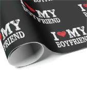 Ich Liebe mein Freund Rotes Herz Valentinstag Geschenkpapier (Rolleneckpunkt)