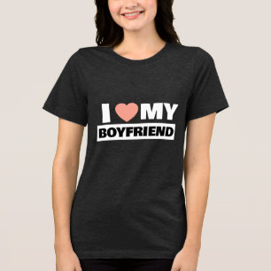 Ich Liebe mein Freund T - Shirt, ich höre meinen F Tri-Blend Shirt