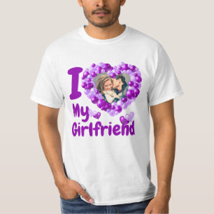 Ich liebe mein Freund T-Shirt mit lila Foto