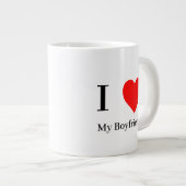 Ich Liebe mein Freund und mein Rotes Herz Jumbo-Tasse (Vorderseite Rechts)