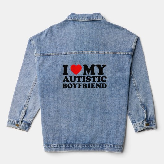Ich Liebe mein Freund von Autisten Liebe mein Freu Jeansjacke (Rückseite)
