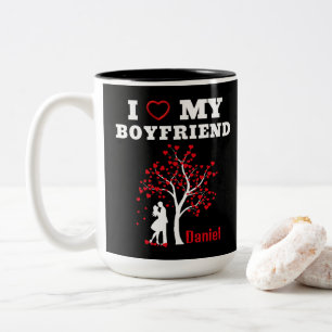 Ich Liebe mein Freund Zweifarbige Tasse